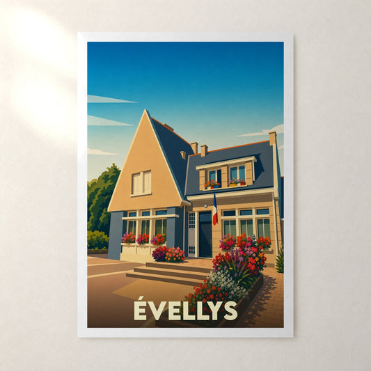 Affiche Évellys – sans cadre, accrochée au mur