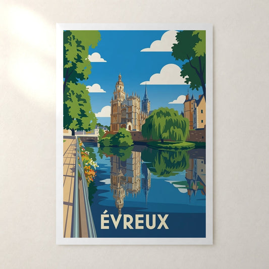 Affiche Évreux – sans cadre, accrochée au mur