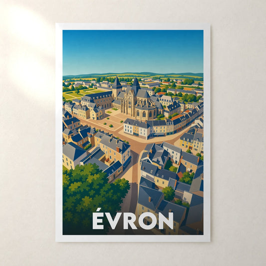 Affiche Évron – sans cadre, accrochée au mur