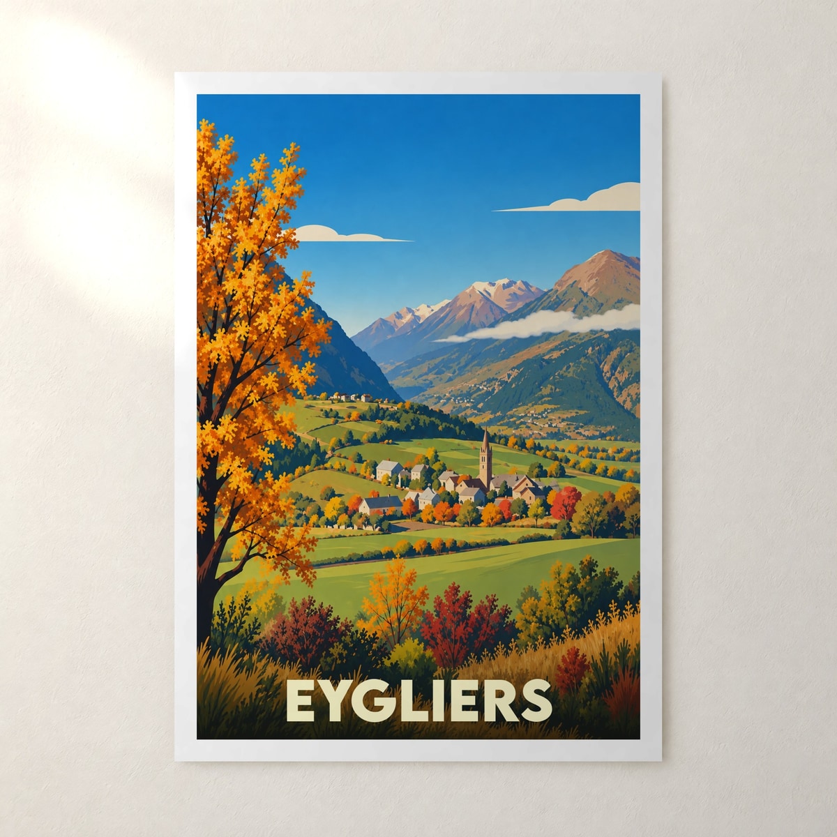 Affiche Eygliers – sans cadre, accrochée au mur