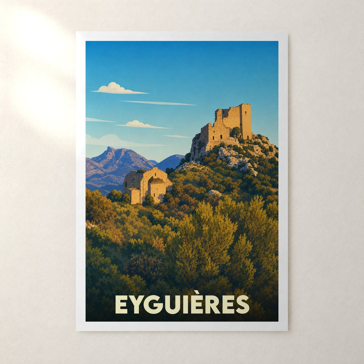 Affiche Eyguières – sans cadre, accrochée au mur