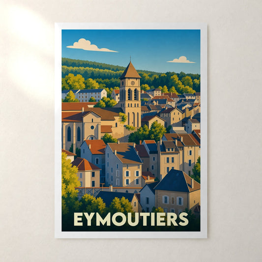 Affiche Eymoutiers – sans cadre, accrochée au mur