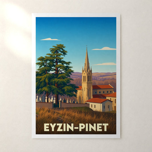 Affiche Eyzin-Pinet – sans cadre, accrochée au mur