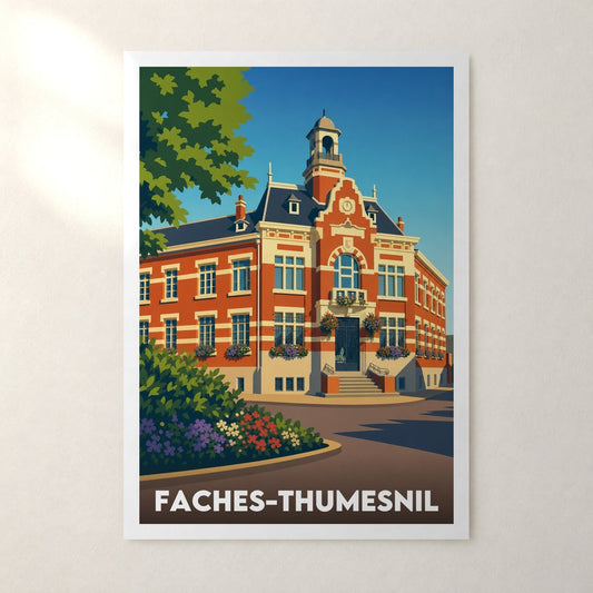 Affiche Faches-Thumesnil – sans cadre, accrochée au mur