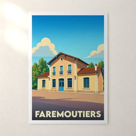 Affiche Faremoutiers – sans cadre, accrochée au mur