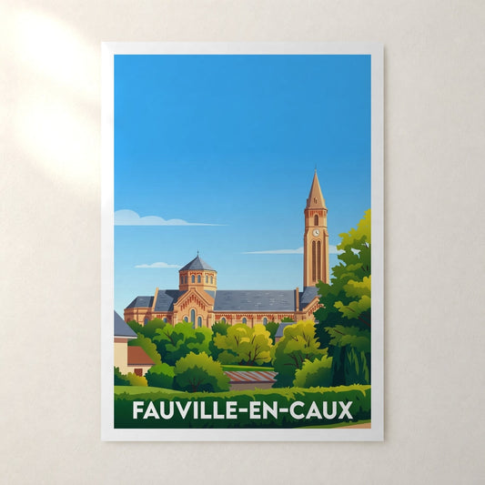 Affiche Fauville-en-Caux – sans cadre, accrochée au mur