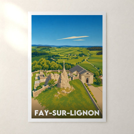 Affiche Fay-sur-Lignon – sans cadre, accrochée au mur