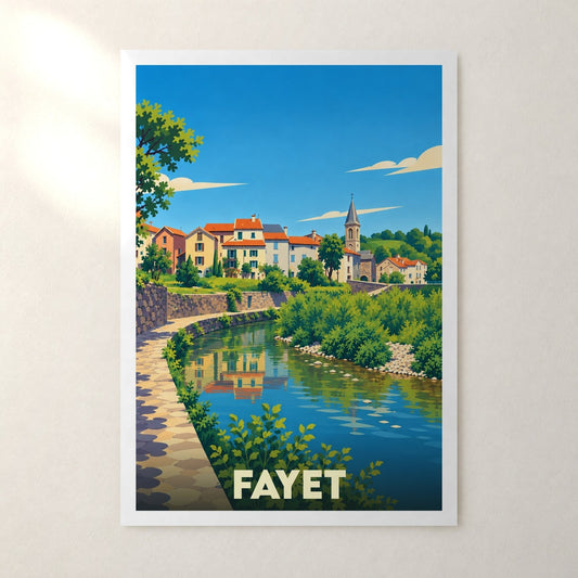 Affiche Fayet (Aveyron) – sans cadre, accrochée au mur