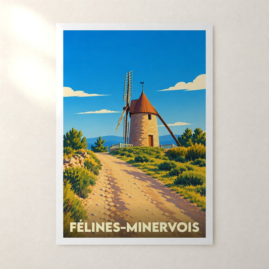 Affiche Félines-Minervois – sans cadre, accrochée au mur