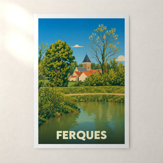 Affiche Ferques – sans cadre, accrochée au mur
