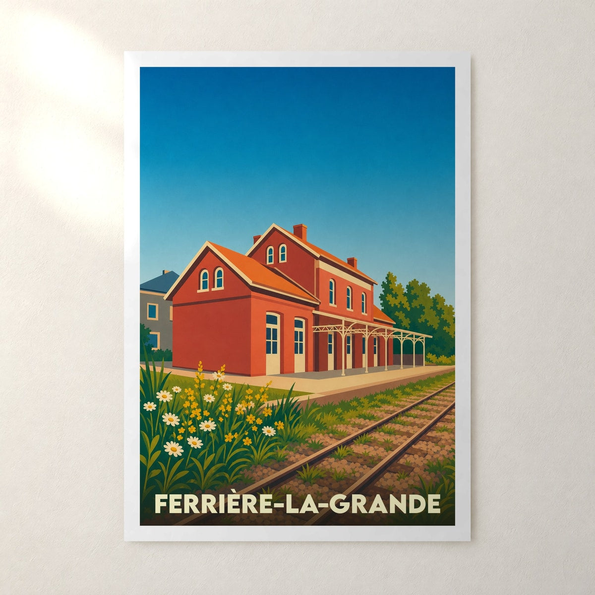 Affiche Ferrière-la-Grande – sans cadre, accrochée au mur