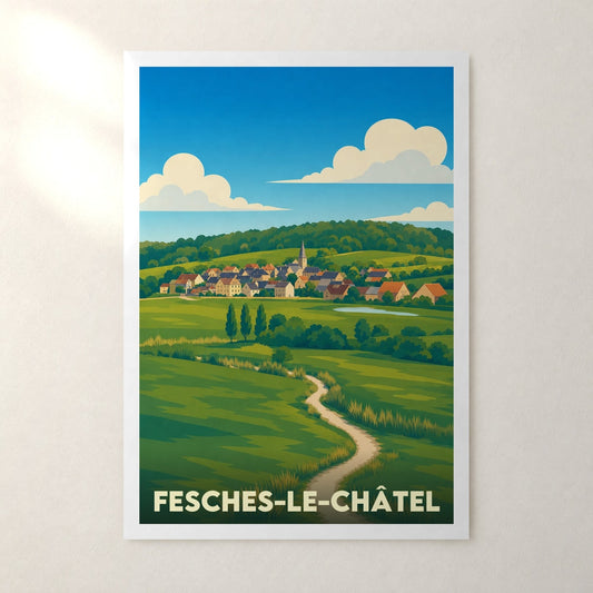 Affiche Fesches-le-Châtel – sans cadre, accrochée au mur