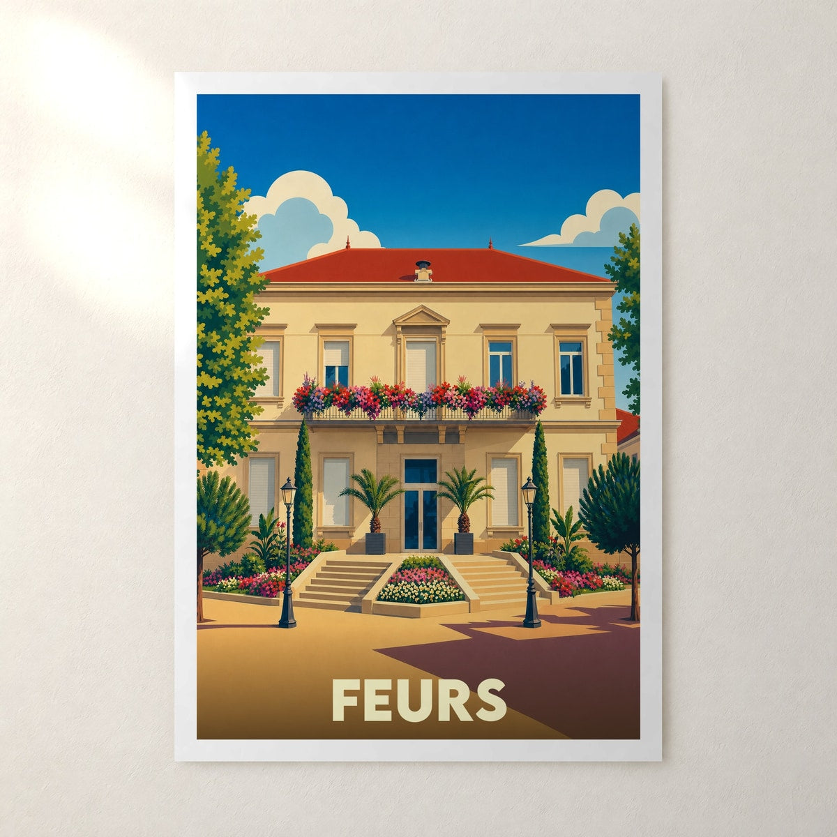 Affiche Feurs – sans cadre, accrochée au mur