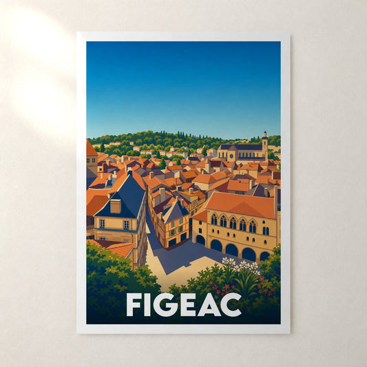 Affiche Figeac – sans cadre, accrochée au mur