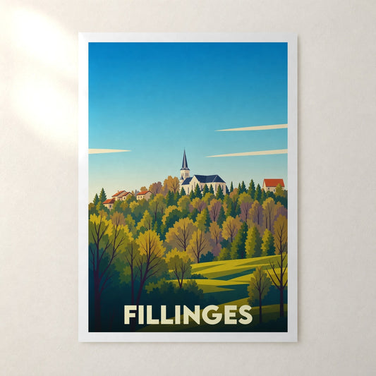 Affiche Fillinges – sans cadre, accrochée au mur