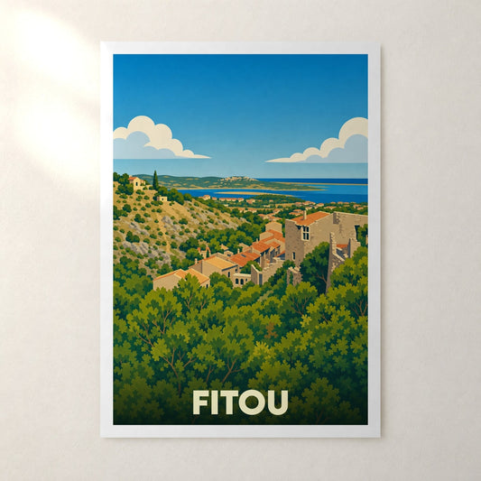 Affiche Fitou – sans cadre, accrochée au mur