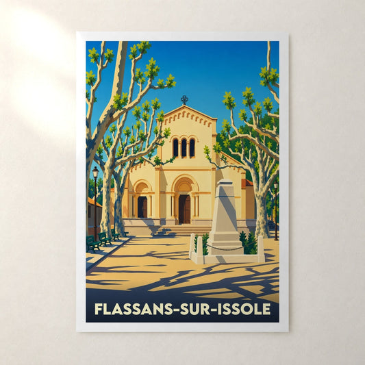 Affiche Flassans-sur-Issole – sans cadre, accrochée au mur