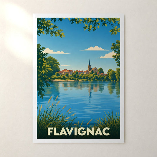 Affiche Flavignac – sans cadre, accrochée au mur
