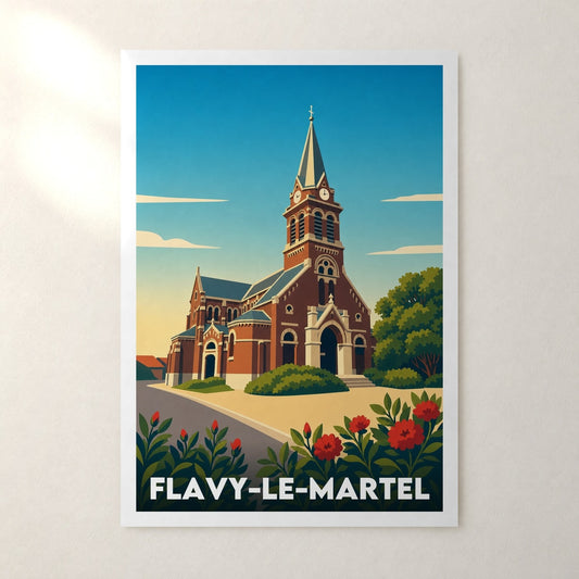 Affiche Flavy-le-Martel – sans cadre, accrochée au mur