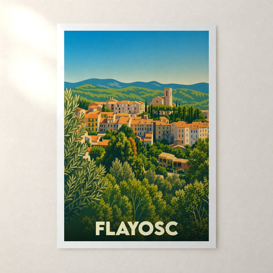 Affiche Flayosc – sans cadre, accrochée au mur