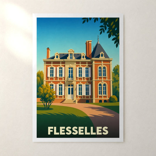 Affiche Flesselles – sans cadre, accrochée au mur