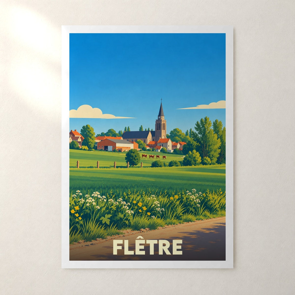 Affiche Flêtre – sans cadre, accrochée au mur
