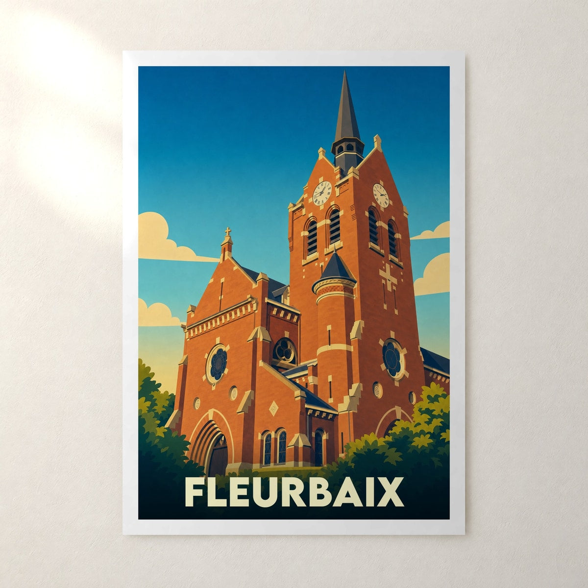 Affiche Fleurbaix – sans cadre, accrochée au mur