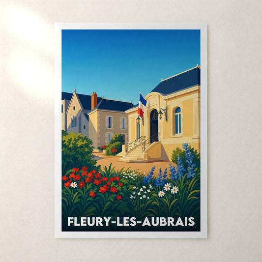 Affiche Fleury-les-Aubrais – sans cadre, accrochée au mur