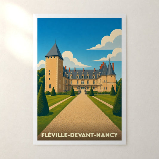 Affiche Fléville-devant-Nancy – sans cadre, accrochée au mur