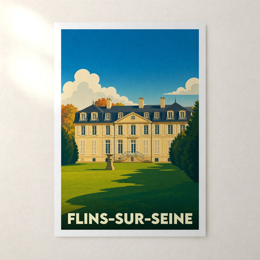 Affiche Flins-sur-Seine – sans cadre, accrochée au mur