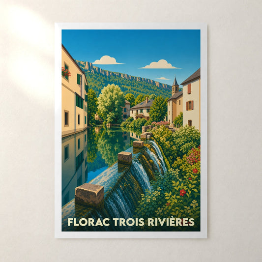 Affiche Florac Trois Rivières – sans cadre, accrochée au mur