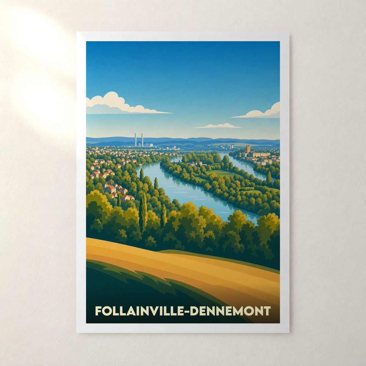 Affiche Follainville-Dennemont – sans cadre, accrochée au mur