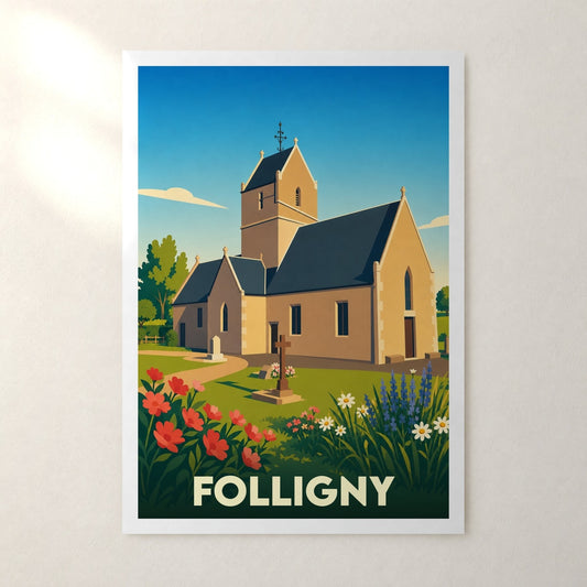 Affiche Folligny – sans cadre, accrochée au mur