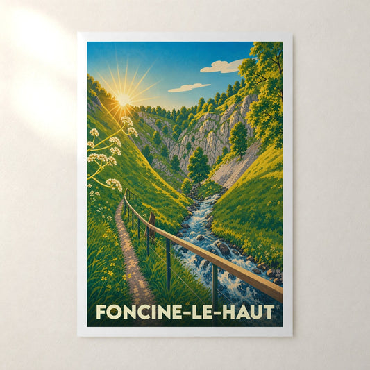 Affiche Foncine-le-Haut – sans cadre, accrochée au mur