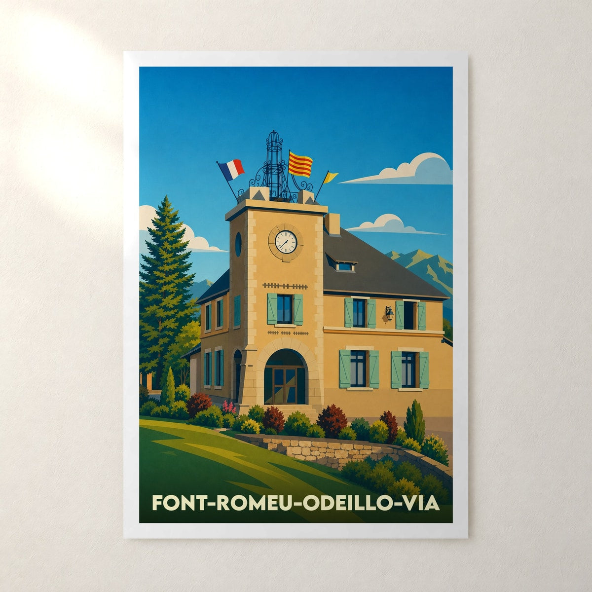 Affiche Font-Romeu-Odeillo-Via – sans cadre, accrochée au mur