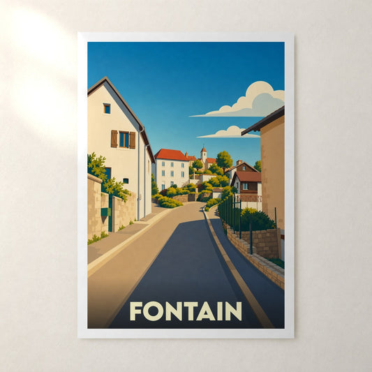 Affiche Fontain – sans cadre, accrochée au mur