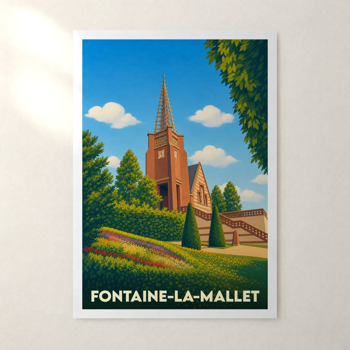 Affiche Fontaine-la-Mallet – sans cadre, accrochée au mur