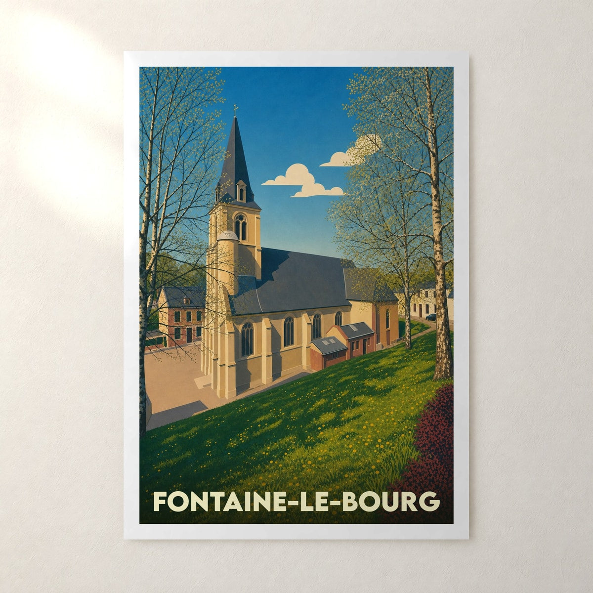 Affiche Fontaine-le-Bourg – sans cadre, accrochée au mur