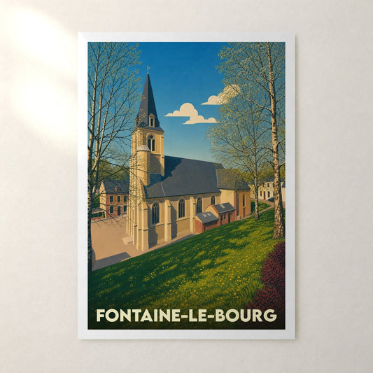 Affiche Fontaine-le-Bourg – sans cadre, accrochée au mur