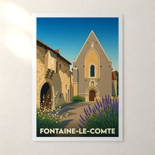 Affiche Fontaine-le-Comte – sans cadre, accrochée au mur