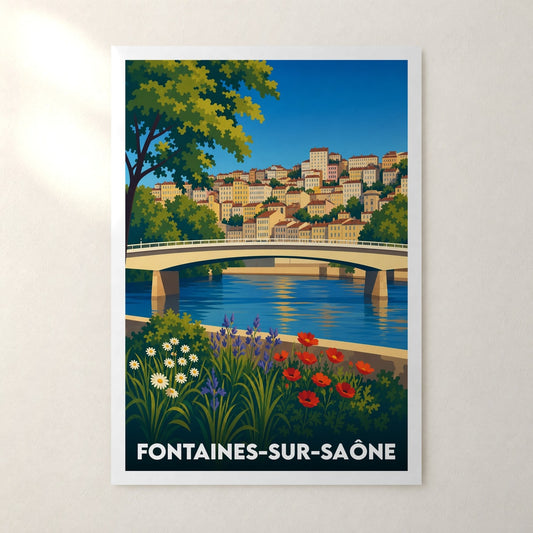 Affiche Fontaines-sur-Saône – sans cadre, accrochée au mur