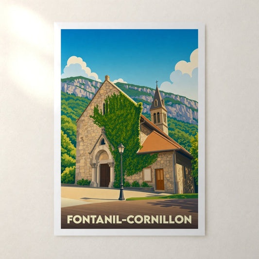 Affiche Fontanil-Cornillon – sans cadre, accrochée au mur