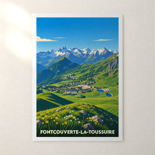 Affiche Fontcouverte-la-Toussuire – sans cadre, accrochée au mur