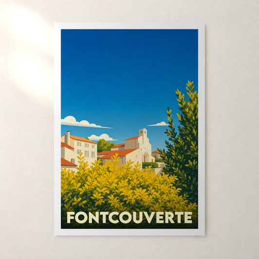 Affiche Fontcouverte – sans cadre, accrochée au mur