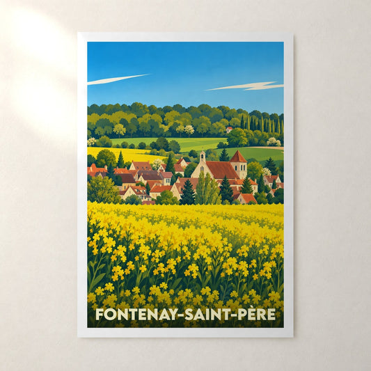 Affiche Fontenay-Saint-Père – sans cadre, accrochée au mur