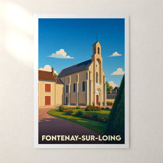Affiche Fontenay-sur-Loing – sans cadre, accrochée au mur