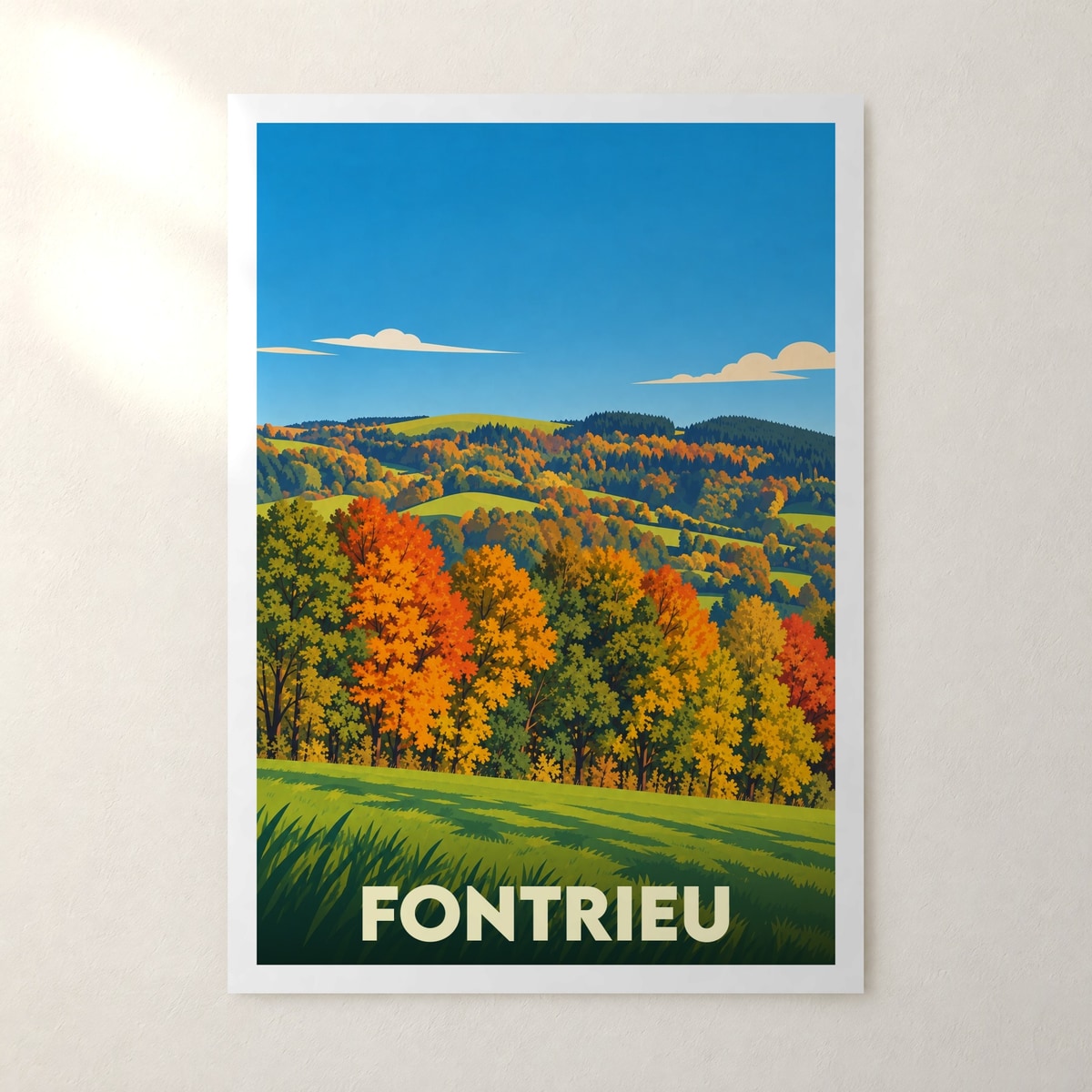 Affiche Fontrieu – sans cadre, accrochée au mur