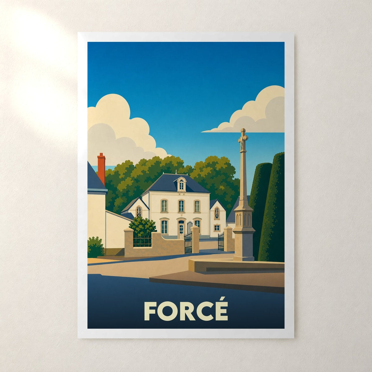 Affiche Forcé – sans cadre, accrochée au mur