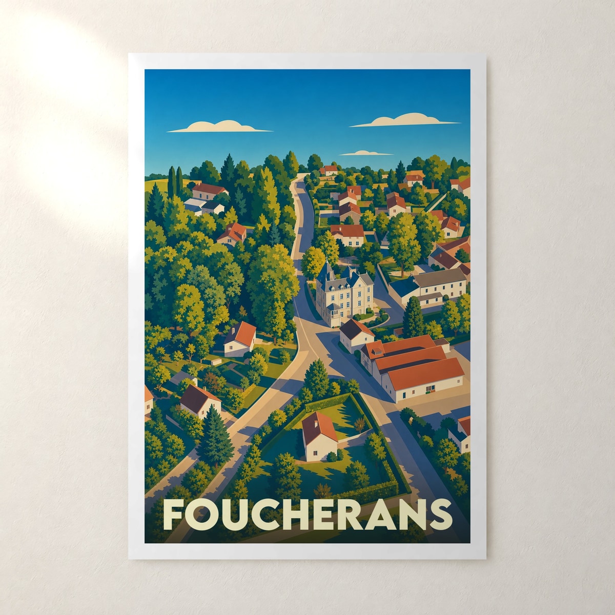 Affiche Foucherans – sans cadre, accrochée au mur