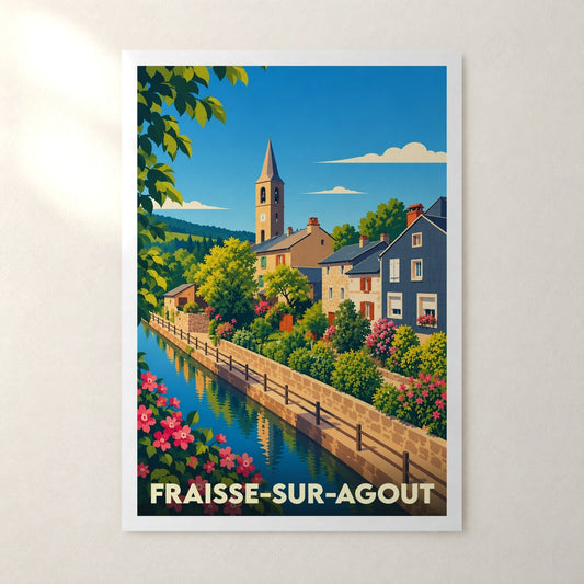 Affiche Fraisse-sur-Agout – sans cadre, accrochée au mur